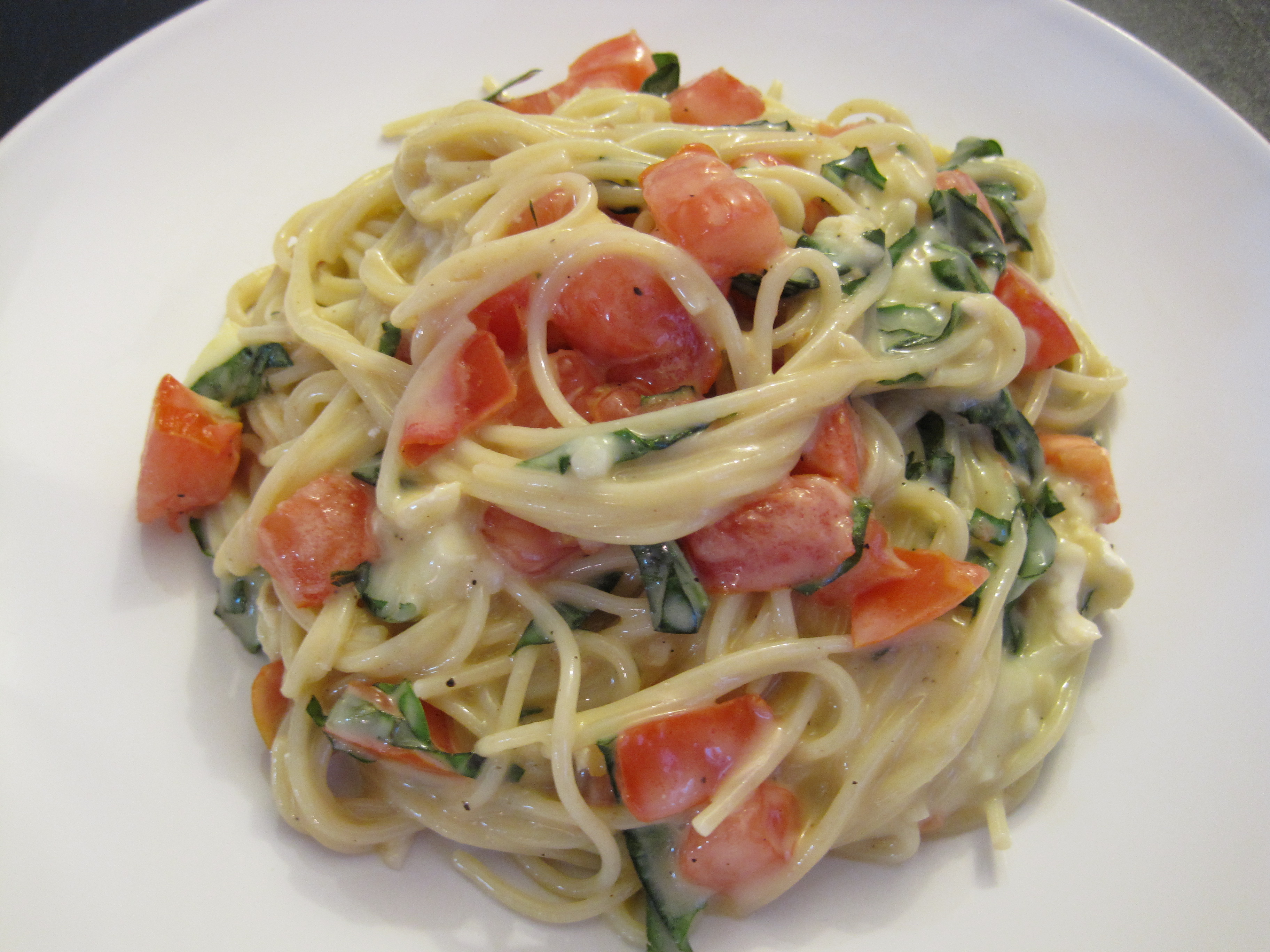 Pasta With Brie Tomatoes And Basil A Great Summer Garden Dish